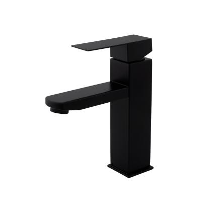 Baterie lavoar Kub Black negru mat, inox SUS 304, monocomanda, Flow