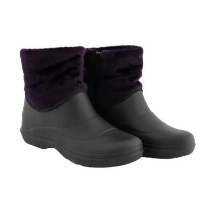 Set 10 perechi cizme din PVC pentru femei mov/negru, impermeabile, antiderapante