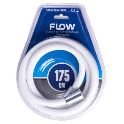 Furtun de duș din silicon alb 175 cm Flow FFDS-175W, flexibil și rezistent