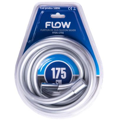 Furtun de duș din silicon Flow FFDS-175S, silver, 175 cm – flexibil și durabil