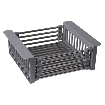 Scurgător extensibil pentru chiuvetă Flow, gri, inox/ABS, 26–41.5 cm