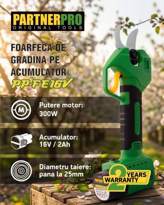 Foarfecă electrică pe acumulator PartnerPro PP-FE16V, 16V/2Ah, 300W