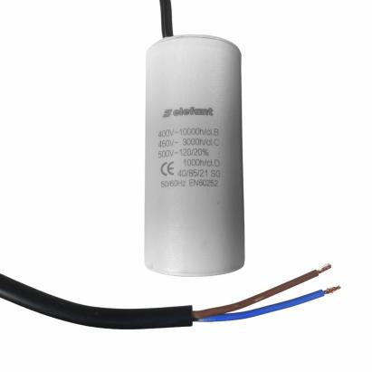 Condensator CBB60 18µF 450V cu fire, 35x62 mm, Elefant