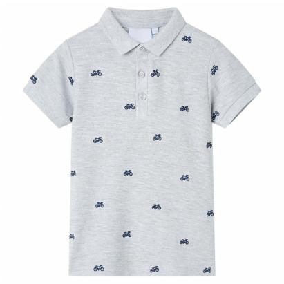 Tricou polo pentru copii,  gri melanj, 104 GartenMobel Dekor