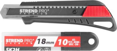 Cutter profesional Strend Pro Premium BlackMatt SoftTouch 18 mm + 10 lame
