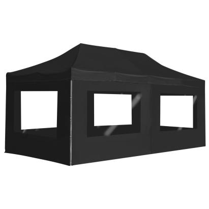 Cort de petrecere pliabil cu pereți, antracit, 6x3 m, aluminiu GartenMobel Dekor