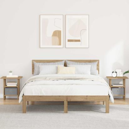 Noptieră 2 pcs Stejar Artizanal 41 x 40 x 45 cm Lemn compozit GartenMobel Dekor