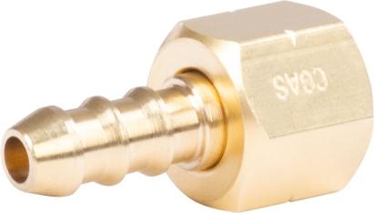 Niplu CGAS din alamă pentru gaz, G1/4 LH, cu piuliță, diametru 8 mm