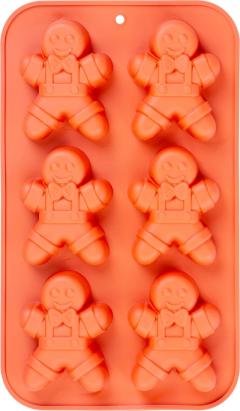 Formă din silicon MagicHome pentru turtă dulce de Crăciun, 6 figurine, 29,5x17,5 cm