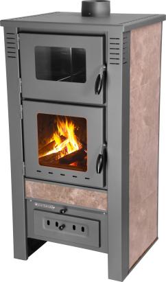 Soba teracota Strend Pro Taurus cu cuptor, 12 kW, mocca, evacuare 120 mm