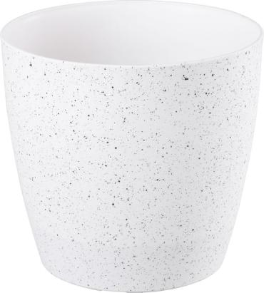 Ghiveci Strend Pro Stone alb 28x26 cm, efect piatră, cu autoirigare