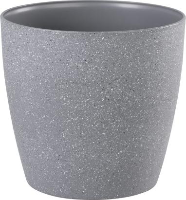 Ghiveci Strend Pro Stone 28x26 cm gri, efect piatră, cu insert auto-udare