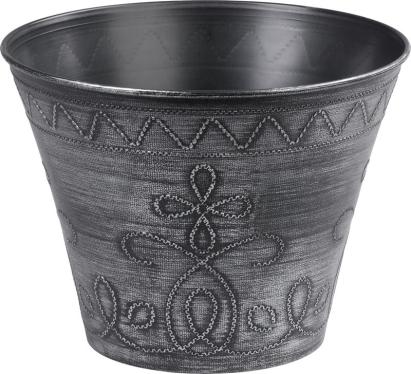 Ghiveci Strend Pro Flower 24,5x19,3 cm, argintiu cu efect metalizat
