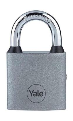 Zámok Yale Y111S/38/121/1, visiaci, železný, strieborný, 38 mm, 3 kľúče