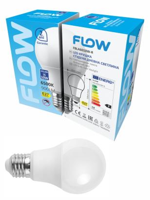 Bec LED A60 10W, E27, 6500K – Lumină rece FLOW FBLA6010W-R