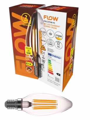 Bec LED Filament C37 5W E14 2700K FLOW – FBLC375W-FC