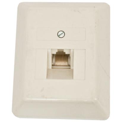 Priză ISDN 8P4C pentru telefonie/date, montaj aparent, alb