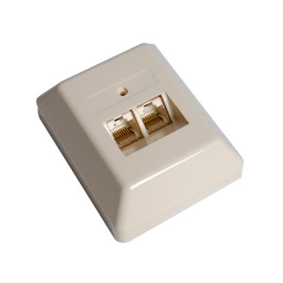 Priză ISDN dublă 8P8C pentru montaj aparent, culoare crem