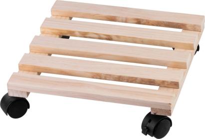 Suport din lemn pentru ghiveci cu roți Strend Pro 30x30 cm, max 50 kg