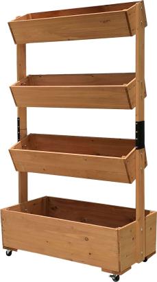 Jardinieră verticală Strend Pro cu 4 niveluri și roți, 85x45x147 cm