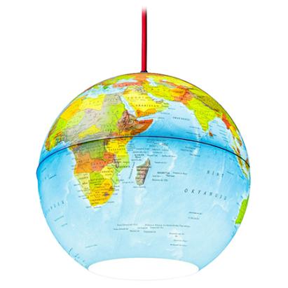 Lustră suspendată tip glob pământesc 26 cm, hartă fizică, E27