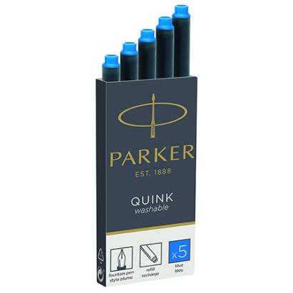 Rezerve pentru stilou Parker Quink, cerneală albastră, set 5 bucăți