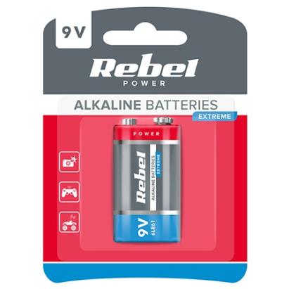 Baterie alcalină Rebel Extreme 9V (6F22) superalcalină, blister 1 buc