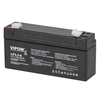 Acumulator stationar AGM VRLA 6V 3.3Ah Vipow pentru UPS si alarme
