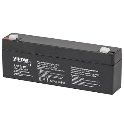 Acumulator stationar AGM VRLA Vipow 12V 2.2Ah pentru UPS si alarme