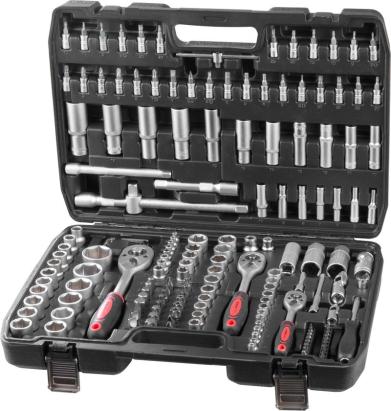 Trusă de scule Strend Pro 172 piese, tubulare, biți și clicheți, în valiză