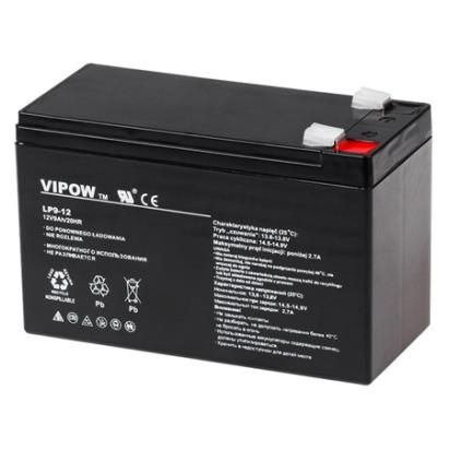 Acumulator staționar AGM VRLA 12V 9Ah Vipow, fără întreținere, borna F2