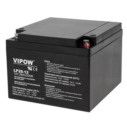 Acumulator stationar AGM VRLA 12V 28Ah Vipow pentru UPS, alarmă și CCTV