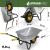 Roabă Strend Pro Premium Fortis Black ES zincată 85L, 250 kg, roată pneumatică