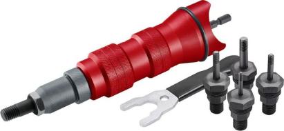 Adaptor de nituit piulite pentru bormașină Strend Pro Premium M3–M10, 1/4", cu valiză