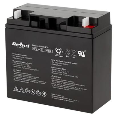 Acumulator staționar AGM VRLA 12V 17Ah Rebel pentru UPS și sisteme backup