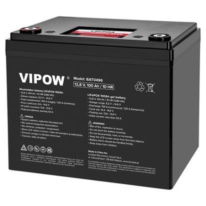 Acumulator LiFePO4 Vipow 12.8V 100Ah cu BMS, fara mentenanta