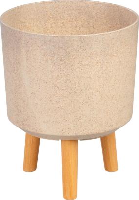 Ghiveci Strend Pro cu picioare, aspect bambus, 24,5x24,5x31 cm