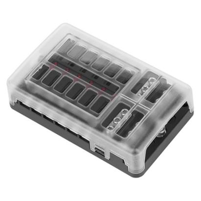 Bloc cu 12 siguranțe auto 19 mm, suport cu capac protector 32V