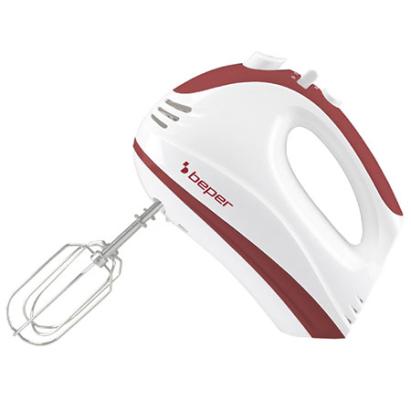 Mixer de mână Beper 300W cu 5 viteze și funcție Turbo, teluri inox