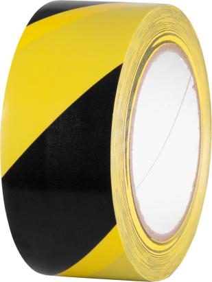 Bandă avertizare PVC Strend Pro galben/negru 50 mm x 33 m, autoadezivă
