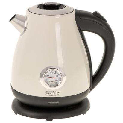 Fierbător electric Camry 1,7L crem, cu termometru și oprire automată