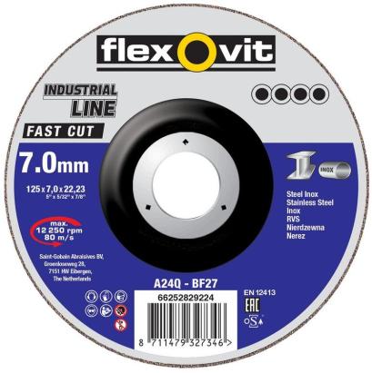 Kotuc flexOvit Industrial Line Fast Cut 125x7.0x22.2 mm, A24Q-BF27, oceľ
