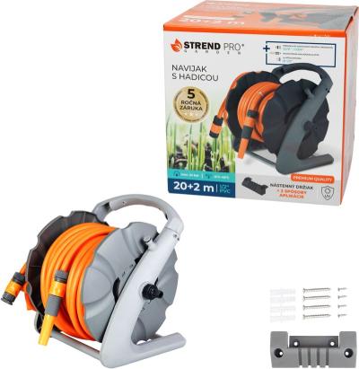Navíjač Strend Pro Premium, so záhradnou hadicou 1/2", L-20+2 m