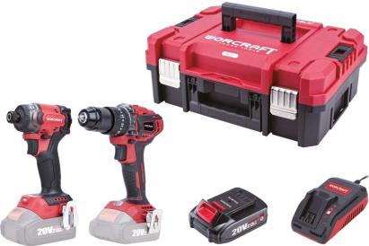 Set Worcraft XCUBE030 ShareSYS Toolbox, uťahovák 260 Nm, skrutkovač 50 Nm, 2x 2.0 Ah akumulátor, 1x rýchlonabíjačka