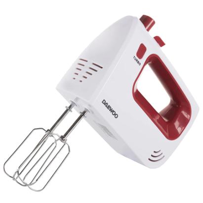Mixer de mână Daewoo 300W, 5 viteze, funcție Turbo, cu teluri și cârlige