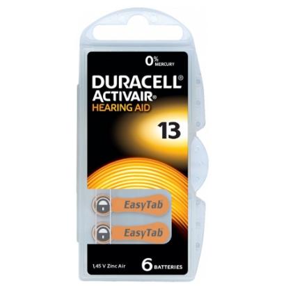 Baterii auditive Duracell Activair 13 EasyTab, blister 6 bucăți