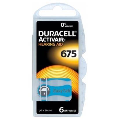 Baterii auditive Duracell ActivAir 675 Zinc-Air, blister 6 bucati