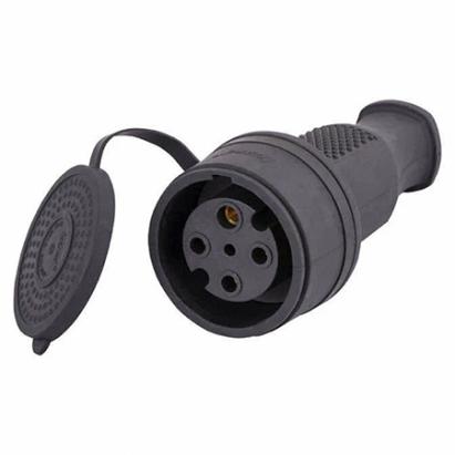 Cuplă trifazică 32A cauciucată, cu capac de protecție pentru uz industrial