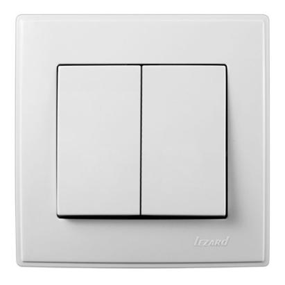 Întrerupător dublu Lezard ST pentru montaj îngropat, alb