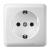 Priză simplă Schuko Lezard albă pentru montaj îngropat